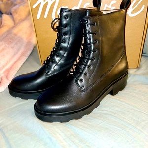 NWT Madewell Shelton Lace up leather boots